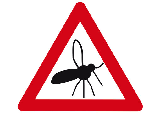 Schild Achtung Mücken