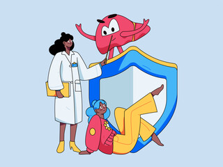 Medical Characters Anti-epidemic Flat Vector Concept Operation Hand Drawn Illustration
