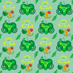 No plastic, go green, Zero waste concepts. Reduce, reuse, refuse, Recycle, Rot - ecological lifestyle and sustainable development. Flat hand drawn style illustrations seamless pattern vector drawing.