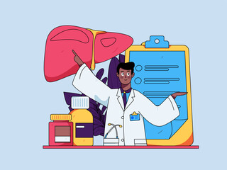 Obraz na płótnie Canvas Medical Characters Anti-epidemic Flat Vector Concept Operation Hand Drawn Illustration 