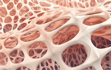 Bone tissue, structure, closeup, generative ai