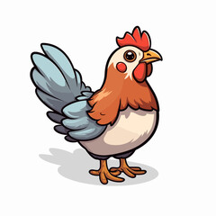 Hen hand-drawn illustration. Hen. Vector doodle style cartoon illustration