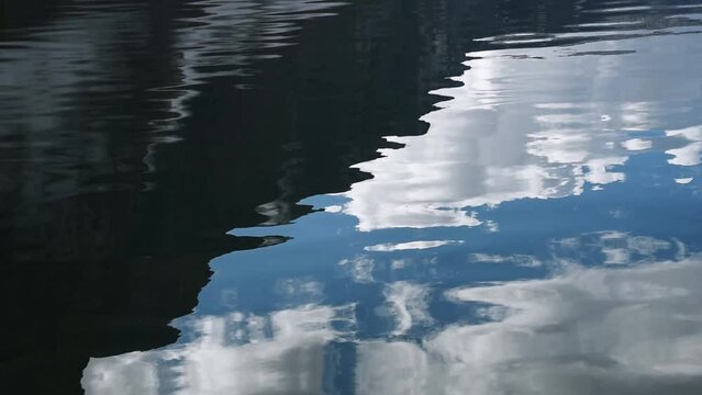 close up background of a beautiful reflecting water surfaces with soft waves. 