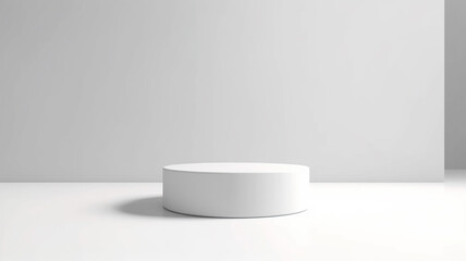white podium abstract empty three-dimensional platform design. Generative AI