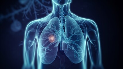 Fototapeta na wymiar 3D rendered illustration of a human lung, Lung cancer, Medical concept, Generative AI
