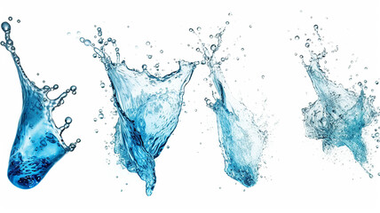 water splashes isolated on a white background. Generative AI