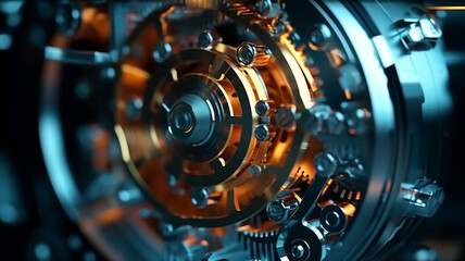 background of the gear mechanism inside the watch. Generative AI