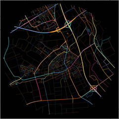Colorful Map of Kerpen, North Rhine-Westphalia with all major and minor roads.