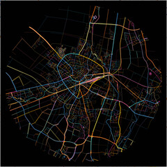 Colorful Map of Euskirchen, North Rhine-Westphalia with all major and minor roads.
