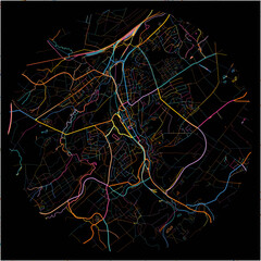 Colorful Map of StolbergRheinland, North Rhine-Westphalia with all major and minor roads.