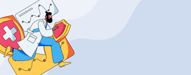 Medical Characters Anti-epidemic Flat Vector Concept Operation Hand Drawn Illustration
