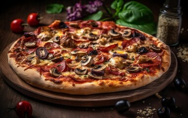 Delicious pizza. Generative AI
