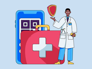 Medical Characters Anti-epidemic Flat Vector Concept Operation Hand Drawn Illustration

