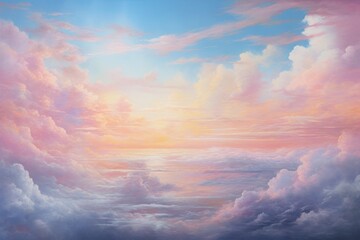 Fototapeta na wymiar Beautiful pastel tone color sky reflection on water with sunlight.