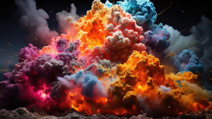 Obraz na płótnie Canvas colorful explosion, created with Generative AI