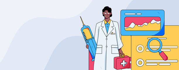 Medical Characters Anti-epidemic Flat Vector Concept Operation Hand Drawn Illustration
