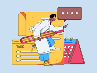 Medical Characters Anti-epidemic Flat Vector Concept Operation Hand Drawn Illustration
