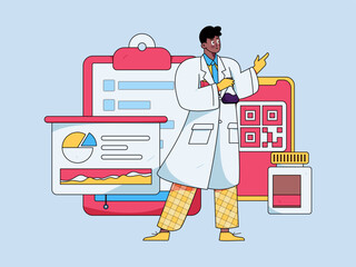 Medical Characters Anti-epidemic Flat Vector Concept Operation Hand Drawn Illustration
