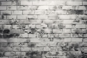 White grunge brick wall, background texture.
