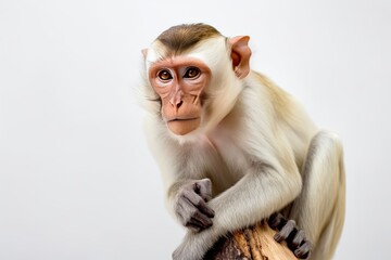 Illustration of a cute monkey on a white background.