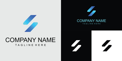 Creative digital business logo design for the letter S with the latest model | premium vector