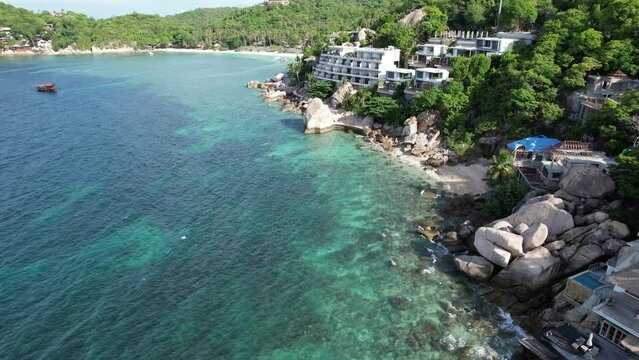 Aerial view of Shark Bay in koh Tao, Thailand