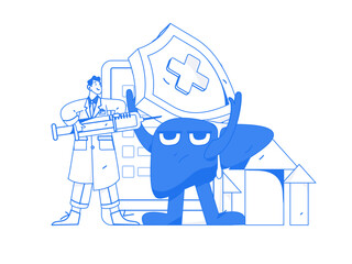 Medical Characters Anti-epidemic Flat Vector Concept Operation Hand Drawn Illustration
