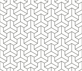 seamless modern geometric pattern with hexagon shape and line in  dark grey, and white color, vector background illustration.
