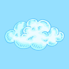 Cloud. Vector color hand drawn vintage engraving illustration