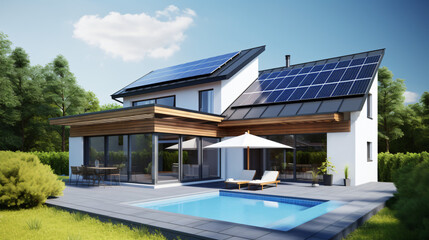 Sustainable Lifestyles: Solar Panel Roof Energy. Clean Power from the Sun for the Ecology.
Generative AI