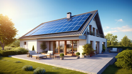 Sustainable Lifestyles: Solar Panel Roof Energy. Clean Power from the Sun for the Ecology.
Generative AI