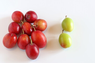 Red and green plums good against constipation