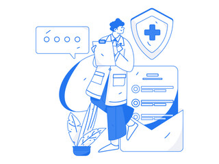 Medical Characters Anti-epidemic Flat Vector Concept Operation Hand Drawn Illustration
