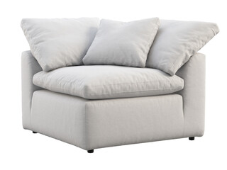 Modern white fabric upholstery chair. 3d render.