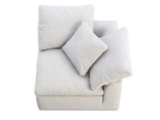Fototapeta na wymiar Modern white fabric upholstery chair. 3d render.