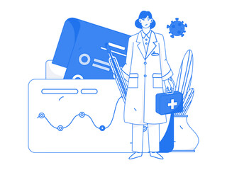Medical Characters Anti-epidemic Flat Vector Concept Operation Hand Drawn Illustration
