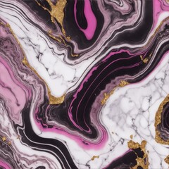 Pink Liquid Marble Texture with Gold and White Details
