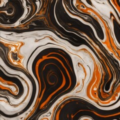 A Orange Liquid Marble Texture with Gold and White Details