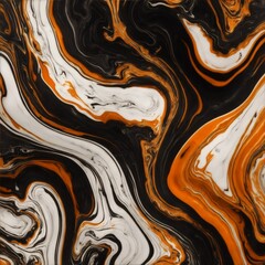 A Orange Liquid Marble Texture with Gold and White Details