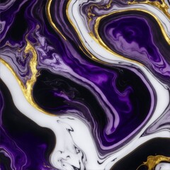 Purple Liquid Marble Texture with Gold and White Details
