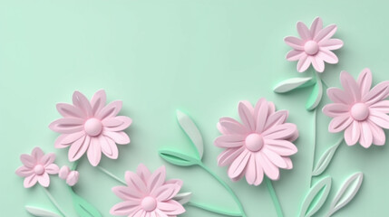 daisies background nature graphics, flower nature ornament. generative ai