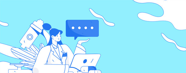 Medical Characters Anti-epidemic Flat Vector Concept Operation Hand Drawn Illustration
