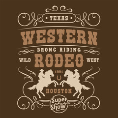 Western rodeo vintage sticker colorful