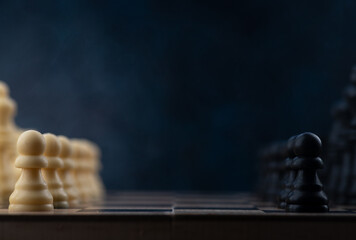 Chess pieces on the board