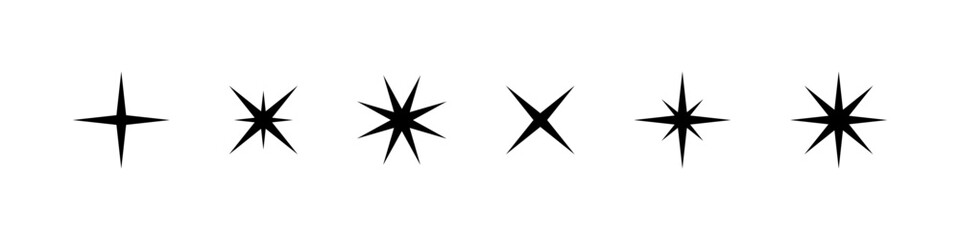 Star. Stars vector icons. Stars black. Stars collection. Star isolated in modern flat design. Vector illustration
