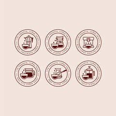 Illustration of coffee types, set of icons