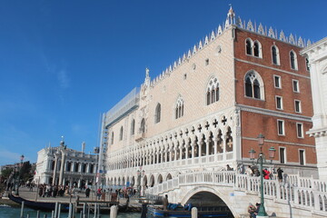 Naklejka premium Venice city, gondolas, churches, tourists, canals.. Venice Italy