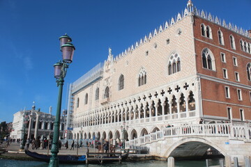 Naklejka premium Venice city, gondolas, churches, tourists, canals.. Venice Italy