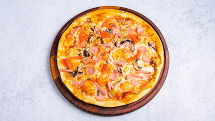 Sausage pizza isolated 
