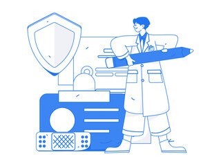 Medical Characters Anti-epidemic Flat Vector Concept Operation Hand Drawn Illustration
